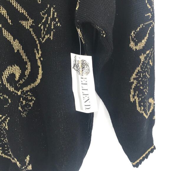 Ellen D. Vintage‎ Womens Sweater Floral Gold M USA - Picture 5 of 9